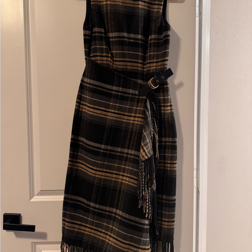 ANTONIO MELANI Black and Brown Sheath Maxi Dress